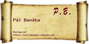 Pál Benáta névjegykártya